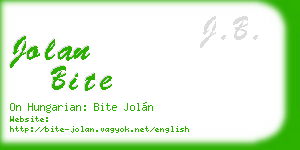jolan bite business card